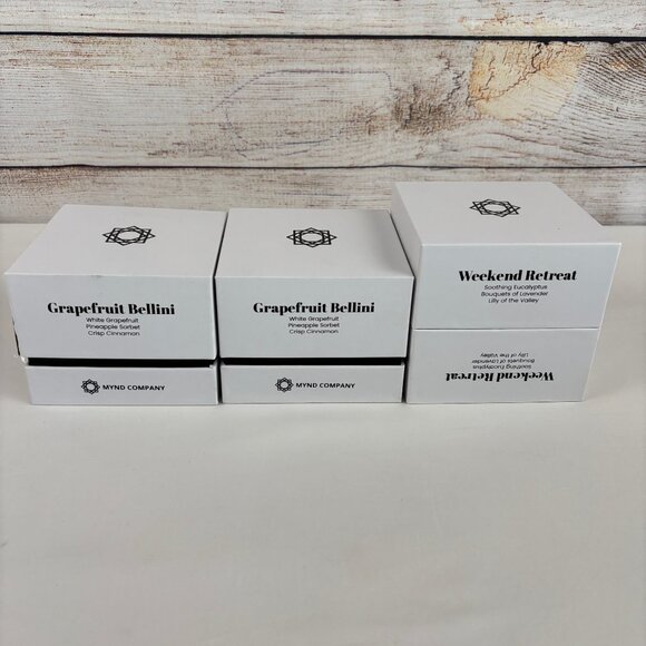 Aromatherapy Candles MYND Company Grapefruit Bellini, Weekend Retreat (Lot of 3) - Picture 1 of 6